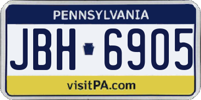 PA license plate JBH6905