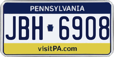 PA license plate JBH6908