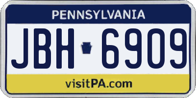 PA license plate JBH6909