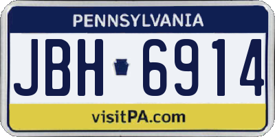 PA license plate JBH6914