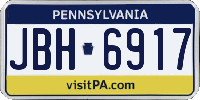 PA license plate JBH6917