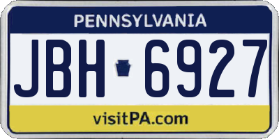 PA license plate JBH6927