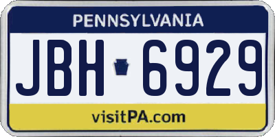 PA license plate JBH6929