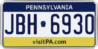 PA license plate JBH6930