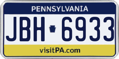 PA license plate JBH6933