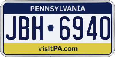 PA license plate JBH6940