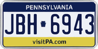 PA license plate JBH6943