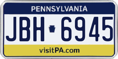 PA license plate JBH6945