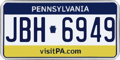 PA license plate JBH6949