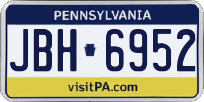 PA license plate JBH6952