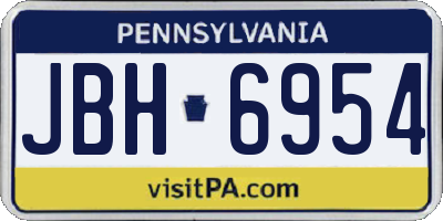 PA license plate JBH6954