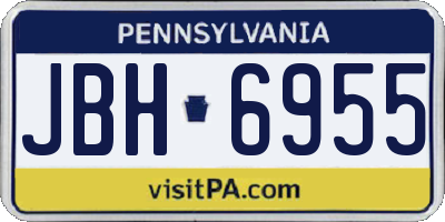 PA license plate JBH6955