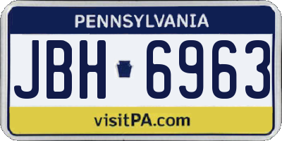 PA license plate JBH6963