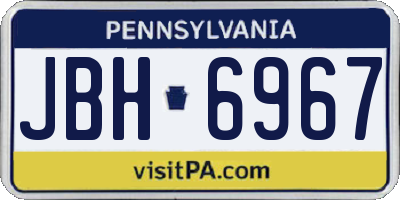 PA license plate JBH6967