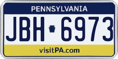 PA license plate JBH6973