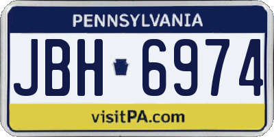 PA license plate JBH6974