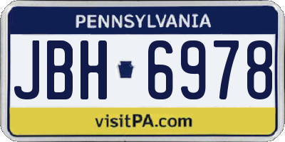 PA license plate JBH6978