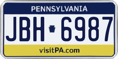 PA license plate JBH6987