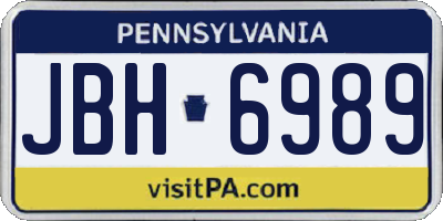 PA license plate JBH6989