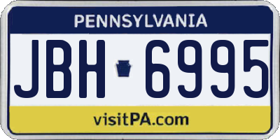 PA license plate JBH6995