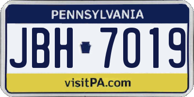 PA license plate JBH7019