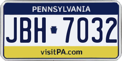 PA license plate JBH7032