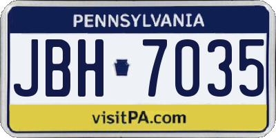 PA license plate JBH7035