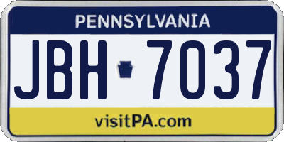 PA license plate JBH7037