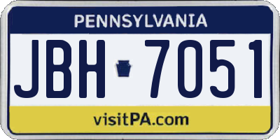 PA license plate JBH7051