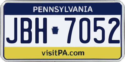 PA license plate JBH7052