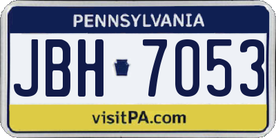 PA license plate JBH7053