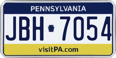 PA license plate JBH7054