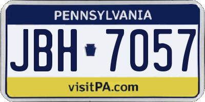 PA license plate JBH7057