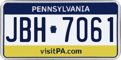 PA license plate JBH7061