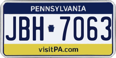 PA license plate JBH7063