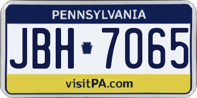 PA license plate JBH7065