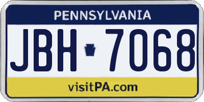 PA license plate JBH7068