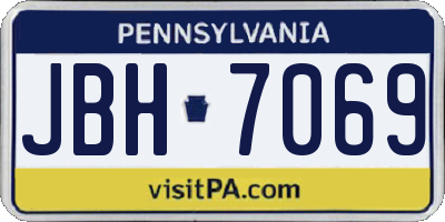 PA license plate JBH7069