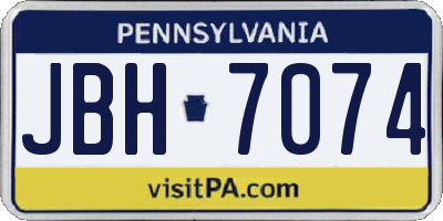 PA license plate JBH7074