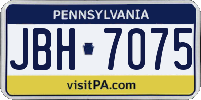 PA license plate JBH7075