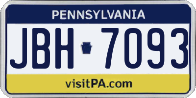 PA license plate JBH7093