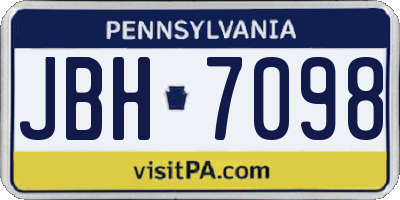 PA license plate JBH7098