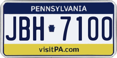 PA license plate JBH7100