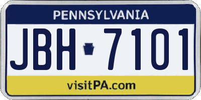 PA license plate JBH7101