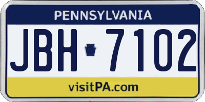 PA license plate JBH7102