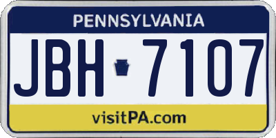 PA license plate JBH7107