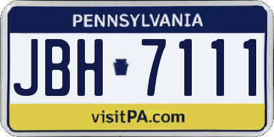 PA license plate JBH7111