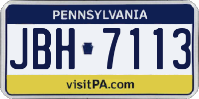 PA license plate JBH7113