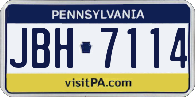 PA license plate JBH7114