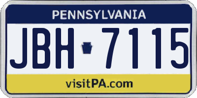 PA license plate JBH7115